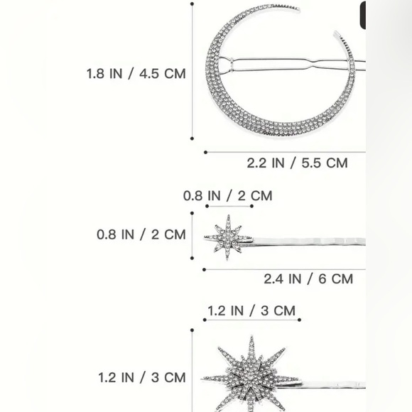 New  3 pcs Celestial Star Hair Pins Silver - Wedding ? ?? main image 7